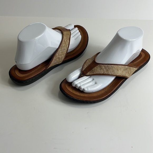 BOC Woven Fabric Thong Sandals Women's 9 Beige Tan Cream - Picture 5 of 12